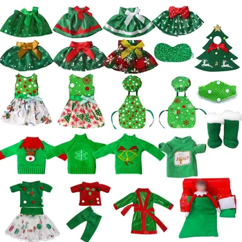 En Kos Kawaii Božič Zelena Zbirka Elf Lutka Oprema Otroška Igrače Darilo za Otroke(Ne Lutka)