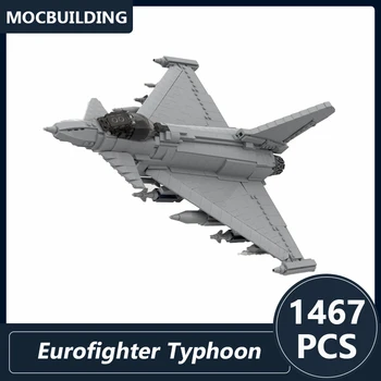 Eurofighter Typhoon Model Moc gradniki Vozila Borec Serije DIY Sestavljeni Opeke Zaslon Igrače Otrokom Darila 1467PCS