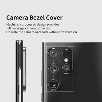 Fotoaparat Kovinski Obroč Za Samsung Galaxy S22 Ultra Plus S22+ Objektiv Varstvo Primeru Zaslon Patron, Srebrna, Roza, Zelena 4