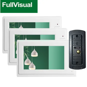 Fullvisual Doma Interkom Sistem Žično Video Vrata Telefon Zvonec s Kamero IR Led 7 Palčni Monitor +Prostem Plošča 1200TVL Odklepanje 0