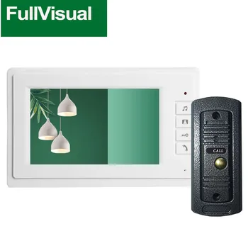Fullvisual Doma Interkom Sistem Žično Video Vrata Telefon Zvonec s Kamero IR Led 7 Palčni Monitor +Prostem Plošča 1200TVL Odklepanje 2