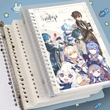 Genshin Vpliv anime veziva zvezek snemljiv horizontalno mrežo, zvezkov in časopisov a5 polnila papir spiralna zvezek dnevnik