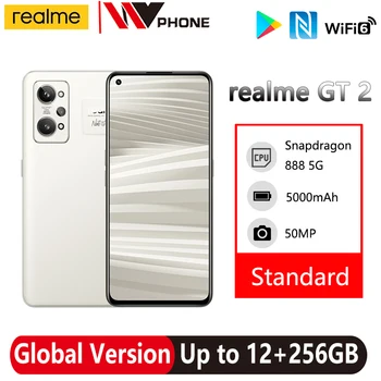 Globalna Različica realme GT 2 5G Pametni 8GB 128GB Snapdragon 888 5G 120Hz 65W Super Charge 5000mAh NFC 50MP Kamera Android 12