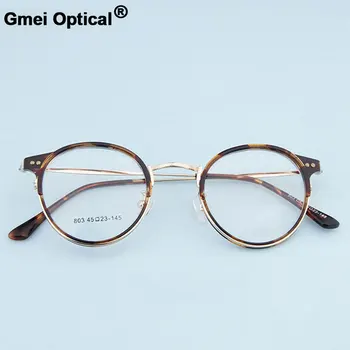 Gmei Optični Letnik Dekoracijo Optična Očala Okvir Kratkovidnost Krog Kovinski Plastični Ženske Očala Oculos De Grau Očala A803 0