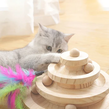 Gramofon Mačka Lesene Igrače Stolp Skladbe Interaktivna Igrača Za Kitty Pet Smart Ball, Zibanje, Igrače Za Mačke Darilo Inteligence Zabaviščni 1