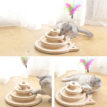 Gramofon Mačka Lesene Igrače Stolp Skladbe Interaktivna Igrača Za Kitty Pet Smart Ball, Zibanje, Igrače Za Mačke Darilo Inteligence Zabaviščni 3