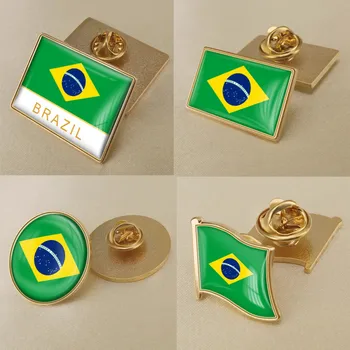 Grb Brazilski Brazilski Zemljevid Zastavo Državni Grb Nacionalni Cvet Broška Značke broške