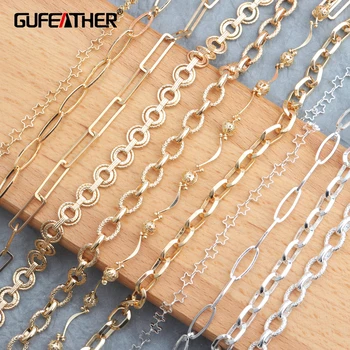 GUFEATHER C38,nakit, izdelava,srebro, zlato verig,ogrlica za ženske,diy nakit,baker kovine,nakit ugotovitve komponente,50 cm/veliko
