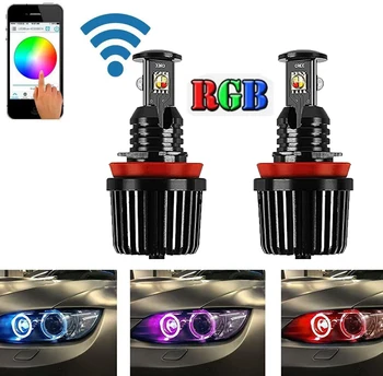 H8 RGB Zamenljiva LED Angel Eye Wifi Telefon Nadzor LED Marker Canbus Auto Luči za BMW E92 X5 E70 E71 E82 E88 E90 M3