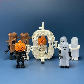 Halloween Okostje Minifiguras Bučna Človek Duha Mumija MOC Opeke Igrače Mesto gradnika Figur Dodatki Darila