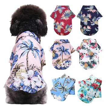 Hawaiian Beach Slog Pes Majice Tanke Dihanje Poletna Oblačila za Pse, za Majhne Pse Hišnih Kuža, Mačka Telovnik Chihuahua Yorkies Pudelj