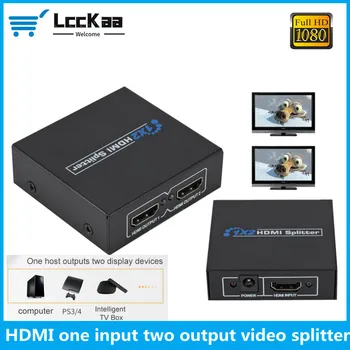 HD HDMI Splitter eno v dveh HDMI Switch Ojačevalnik 2 Izhod 1 X 2 Ženski Razdelilnik Razdelilnik signala Usmerjevalnik Video Audio adapter