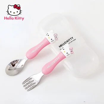 Hello Kitty gospodinjski srčkan risanka otrok sadje žlico set za moške in ženske namizni pribor iz nerjavečega jekla 0