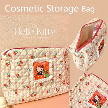 Hello Kitty Kozmetični Ličila Vrečko, Velike Zmogljivosti, Ljubko Dekle Prenosni Risanka Vrečko za Shranjevanje Multi-funkcijo Trgovina Pakiranje Blaga
