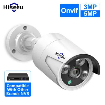 Hiseeu 5MP 3MP Audio nadzorna Kamera IP Security POE H. 265 Prostem Vodotesen IP66 CCTV Kamere P2P Video Doma za POE NVR