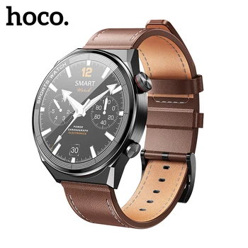 HOCO Y11 1.5 inch Pametno Gledati Bluetooth 5.0 Mens Poslovni Slog Usnjeni Trak Watch Klic Srčnega utripa, Spremljanje IP68 Vodotesen