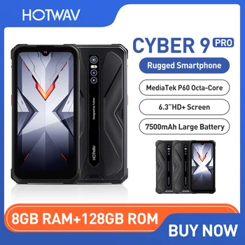 Hotwav Cyber 9 Pro 4G Pametni telefon Robusten, 8GB + 128GB 7500mAh Helio P60 Jedro Octa 6.3