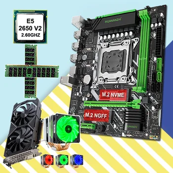 HUANANZHI računalniški deli DIY X79 motherboard snop CPU Xeon E5 2650 V2 6 cevi hladilnika RAM 32 G(2*16 G) RECC video kartice GTX1050TI