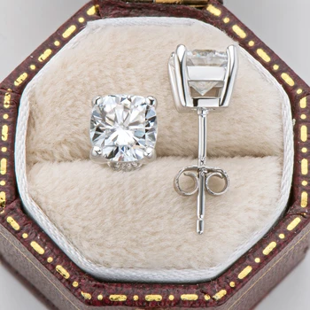 IOGOU 925 Srebro D Barvo Moissanite Stud Diamant Uhani za Ženske Oval/Blazine/Asscher/Hruška Peneče Cut Moissanite Nakit 1