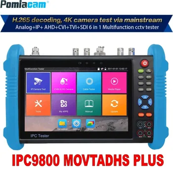 IP Kamera Tester 9800 Plus 7inch H. 265 4K 8MP TVI CVI AHD SDI CVBS IPC CCTV Monitor s kablom sledilnega/TDR/Multimeter DHL Brezplačno