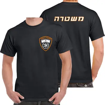Izraelom Logotip Boja proti Kriminalu boj proti Terorizmu majica s kratkimi rokavi Moški dveh straneh bombaž priložnostno darilo tee ZDA Velikost