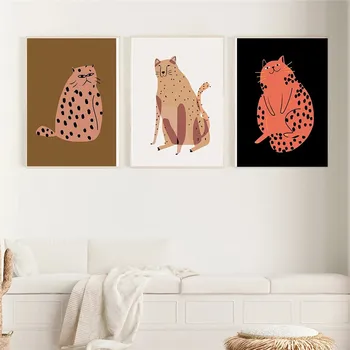 Japonski Luštna Mačka Ramen Nostalgija Cartoon Živali, Plakati, Platna za Slikarstvo Dnevna Soba Dekoracijo Doma Dekor Sliko 1