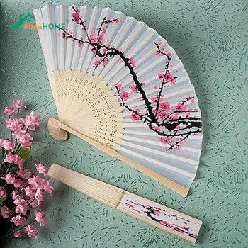 Japonski slog ljubitelj sodobne Letnik Bambusa Češnjev Cvet Tiskanja Zložljiva Ročni Poletje Dekleta Ples Močna, trpežna tudi za vsakodnevno uporabo