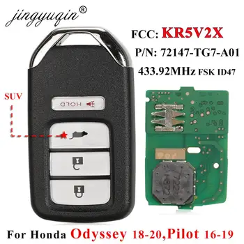 jingyuqin KR5V2X Smart Remote Avto Ključ Fob 433MHz FSK ID47 za Honda Odyssey 2018-2020 Pilotni 2016 -2019 4Button Prosimity brez ključa
