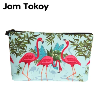 Jom Tokoy Novo modno Kozmetični Vrečko Moda za Ženske blagovne Znamke ličila vrečko za Prenos Toplote Tiskanje Flamingov kozmetični pripomočki vrečke