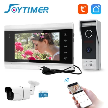 Joytimer 720P Tuya Pametni Telefon 7Inch WIFI Brezžični Video interfoni za notranje notranji Zaslon Zvonec S Kamero na Prostem Sistem