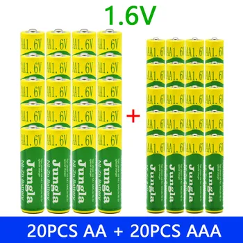 Jungla Ni-Zn 1,6 V 4800mAh AA Polnilne Baterije AAA 3200mAh, za Igrače, MP3 Sončne Svetilke, RC MP4 Fotoaparati
