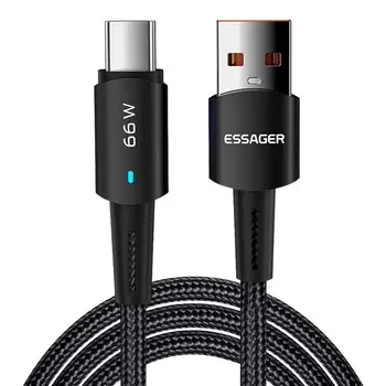 Kabel za polnjenje 66W Super Polnjenje USB A, Da vtipkate C-Kabel 6A Hitro Polnjenje Združljiv Kabel Za Hua-wei Samsung O-PPO