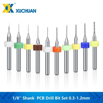 Karbida PCB Drill Bit 10pcs 0.3-1.2 mm, 1/8 Kolenom Mini Drill Bit Set za PCB Vezje,Placstic Vrtanje