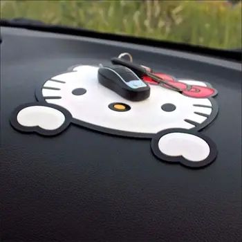 Kawaii Hello Kitty Avto Anti-Slip Mat Blazine Nadzorna Plošča Za Shranjevanje Grip Z Lepljivo Ploščico Anime Rjavi Medved Silikonski Mat Avto Dodatki Darilo