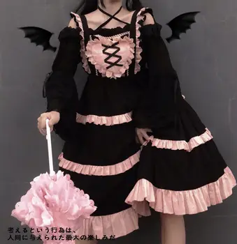Kawaii Lolita Princess Mehko, Sladko Dekle Japonski Barva Zanko Jsk Obleko Poletje Tea Party Cosplay Obleko Kostume