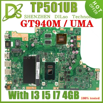 KEFU TP501UB MAINboard za ASUS TP501 TP501U TP501UQK TP501UQ TP501UA Prenosni računalnik z Matično ploščo I3 I5-7200U I7 4 GB, 100% preizkus poteka dobro