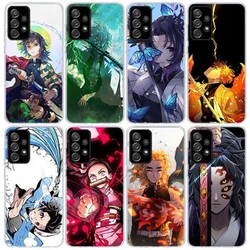 Kimetsu ne Yaiba Anime Demon Slayer Primeru Telefon Za Samsung Galaxy A70 A50 A40 A30 A20E A10 A80 Opomba 20 Ultra 10 Lite 9 8 A7 A6 P 0
