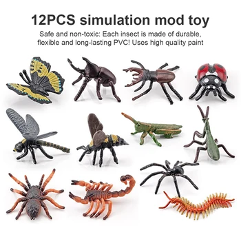 Komplet 12 Simulacija Insektov Figurice Izobraževalne Živali, Žuželke Otrok Interaktivne Igrače, Opremo Šola Učilnica