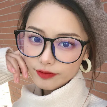 Korejska različica velik obraz, okrogle obraz anti-modra očala okvir ženski navaden obraz, lahko opremljeni z kratkovidnost očala ravno ogledalo