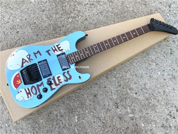 Kovinsko modra nalepka vzorec dvojno roll električna kitara zaprtih pickup brezplačna dostava