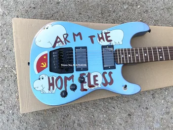 Kovinsko modra nalepka vzorec dvojno roll električna kitara zaprtih pickup brezplačna dostava 2