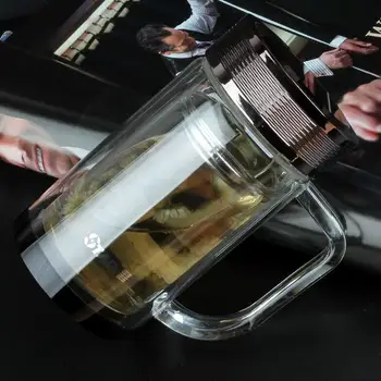 Kozarec Pitne Steklenice Nove Ustvarjalne Ovalne Visoko-Kakovostni Razred Steklenico Vode Z Infuser Tea Cup Dvoslojno Kitajski Vrč Kave