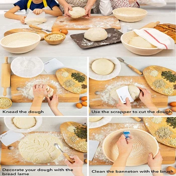 Kruh Preverjanje Košarico Oval/Krog/Trikotnik Rattan Protja Testo Fermentacijo Kvasec Kruh Košarice Za Kruh Preverjanje Košarico 2