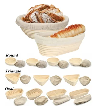 Kruh Preverjanje Košarico Oval/Krog/Trikotnik Rattan Protja Testo Fermentacijo Kvasec Kruh Košarice Za Kruh Preverjanje Košarico 3