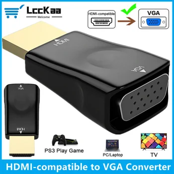 LccKaa 1080P HDMI-združljiv z VGA Pretvornik Moški Famale VGA Video Izhod Napajalnik Za Prenosni RAČUNALNIK Tablični računalnik Projektor Displayer
