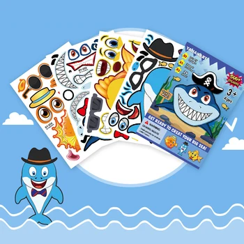 Lepe Nalepke za Otroke Make-a-Ribe Clownfish, morski Pes Ocean Puzzle Igre Sestavljanje Sestavljanke DIY Nalepko Baby Priznavanje Usposabljanja Igrače