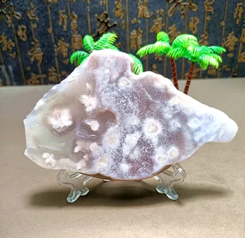 Lepe naravne energije Sakura Agate polirani nezakonitih Crystal Scales Mineralnih Doma Dekor zdravljenja ++++ pošlji stojalo