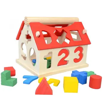Lesena Oblike & Številke Montessori Sortiranje Matematiko Opeke Za Predšolsko Učenje Izobraževalne Igre Baby Toddler Igrača