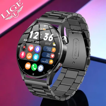 Lige Ai Pametno Glasovno Smartwatch 2022 AMOLED HD Zaslon Telesne Temperature Odkrivanje Pazi Za Moške Pametno Gledati Bluetooth Klic Ura