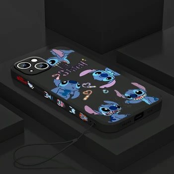 Lilo & Stitch Risanke Disney Primeru Telefon Za Apple iPhone 14 13 12 Mini 11 XS Pro Max X XR 8 7 6 Plus SE 2020 Tekoče Levo Vrv 1